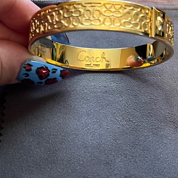 COACH Signature “C” GOLD BANGLE BRACELET - Picture 7 of 16